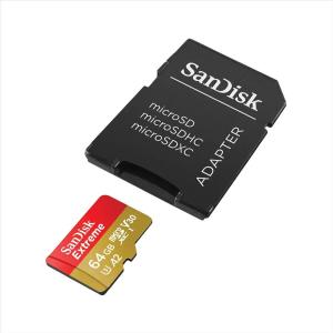 64GB microSDXC Sandisk Extreme CL10 A2 V30 + adapter (SDSQXAH-064G-GN6MA / 121585)